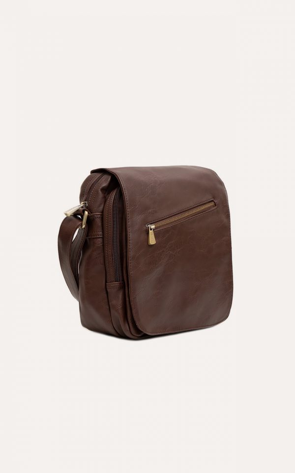 BOBBY BLACK MEN'S: FLAP TOP MULTI ZIP POCKET BAG