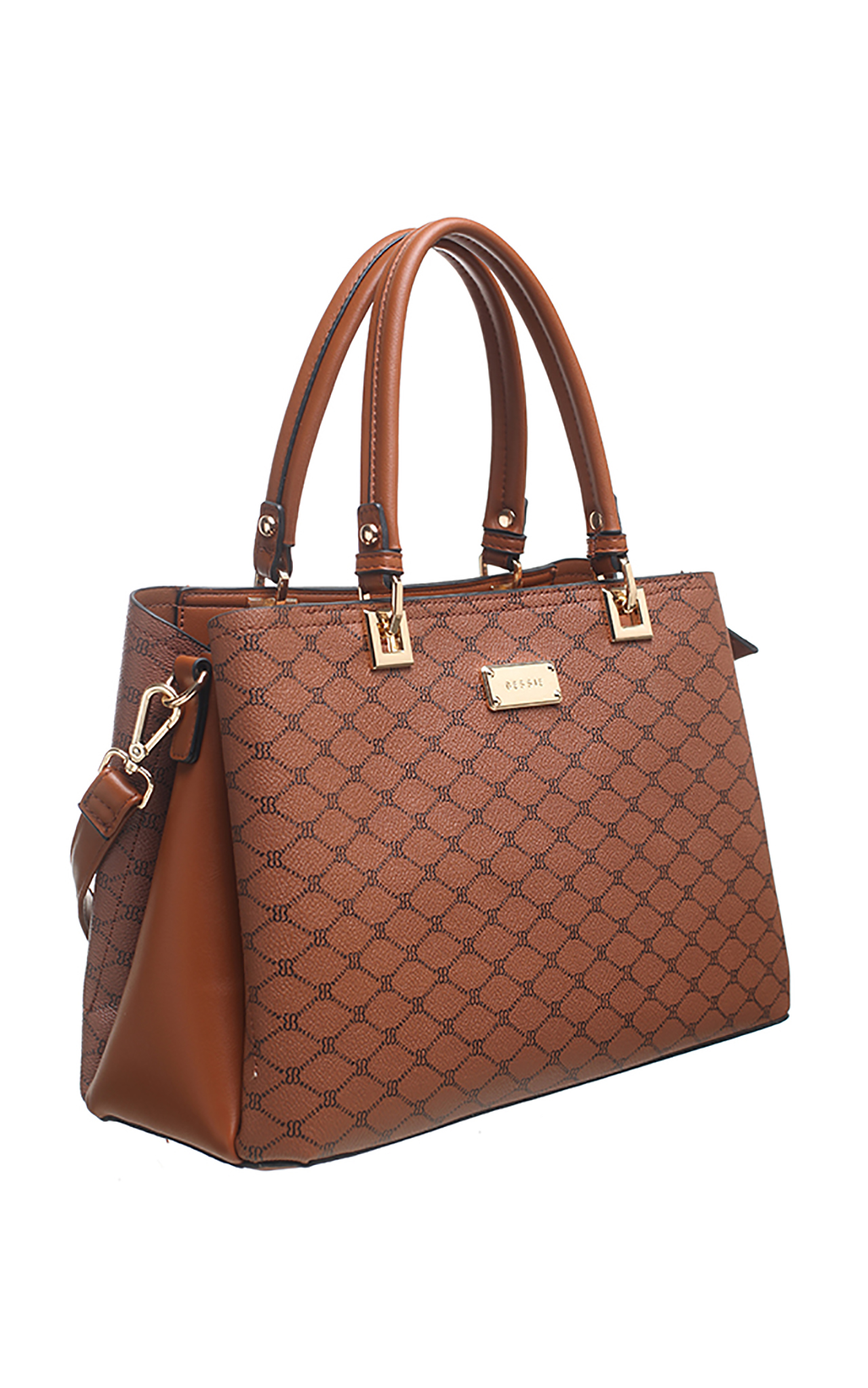 BESSIE LOGO PRINT TWO TONE TOTE – Bessie London