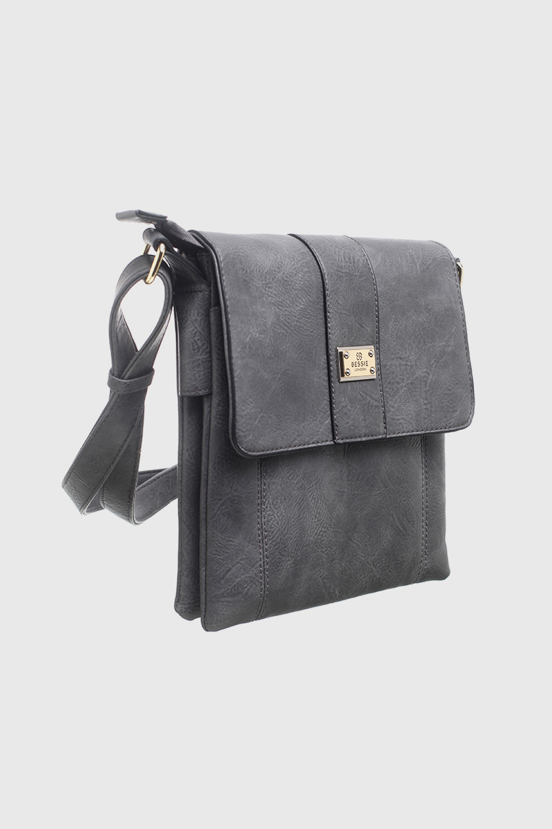 Bessie London Logo Print Backpack Grey, BESSIE LONDON