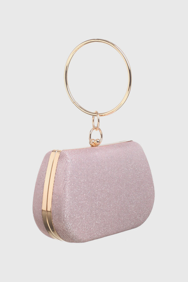 CIRCLE HANDLE EVEING CLUTCH BAG