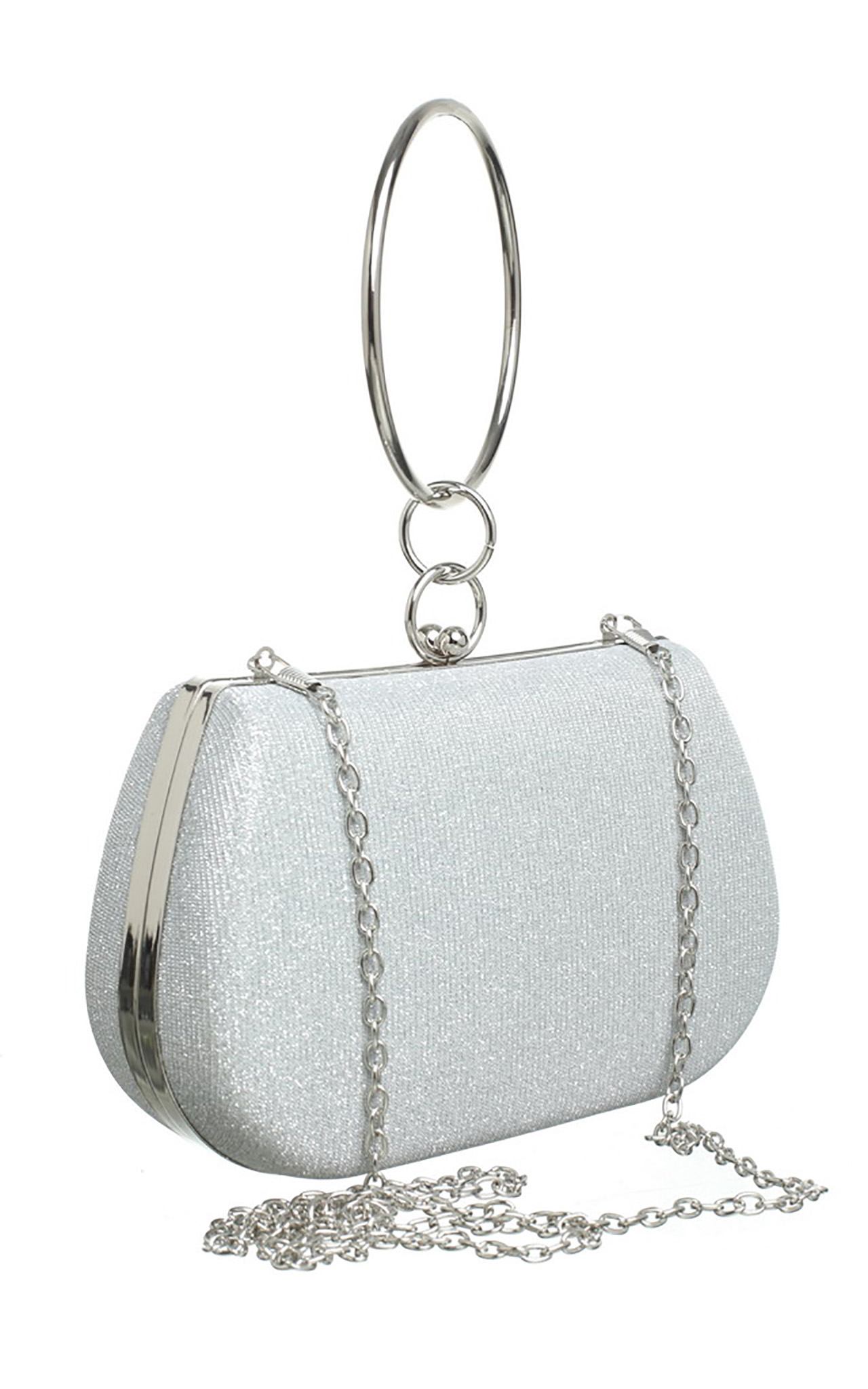 Small silver clutch evening bag best sale