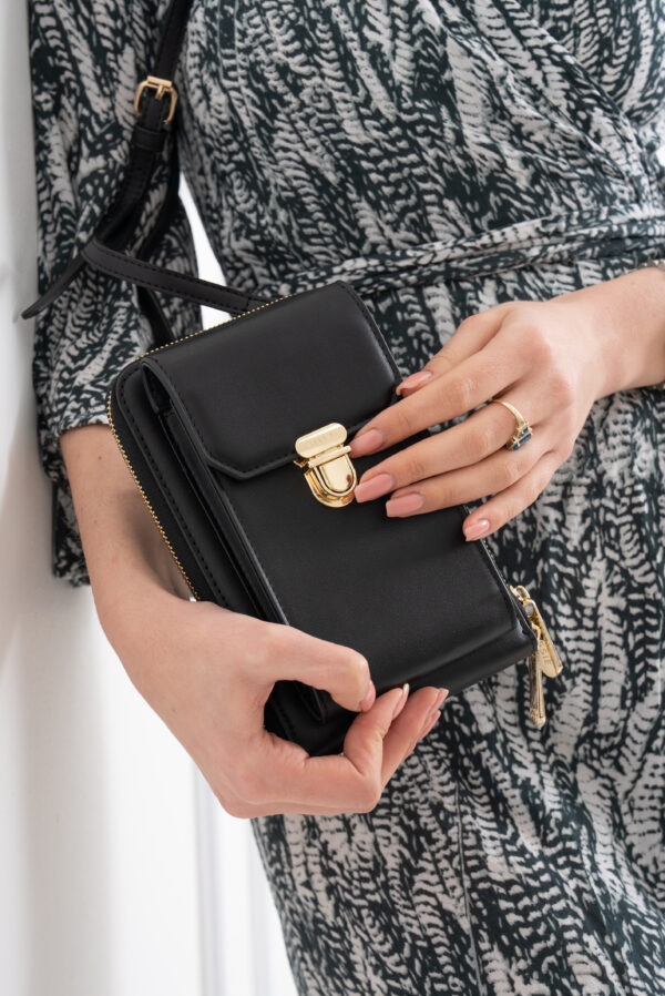 FLAP TOP PUSH LOCK PURSE PHONE BAG