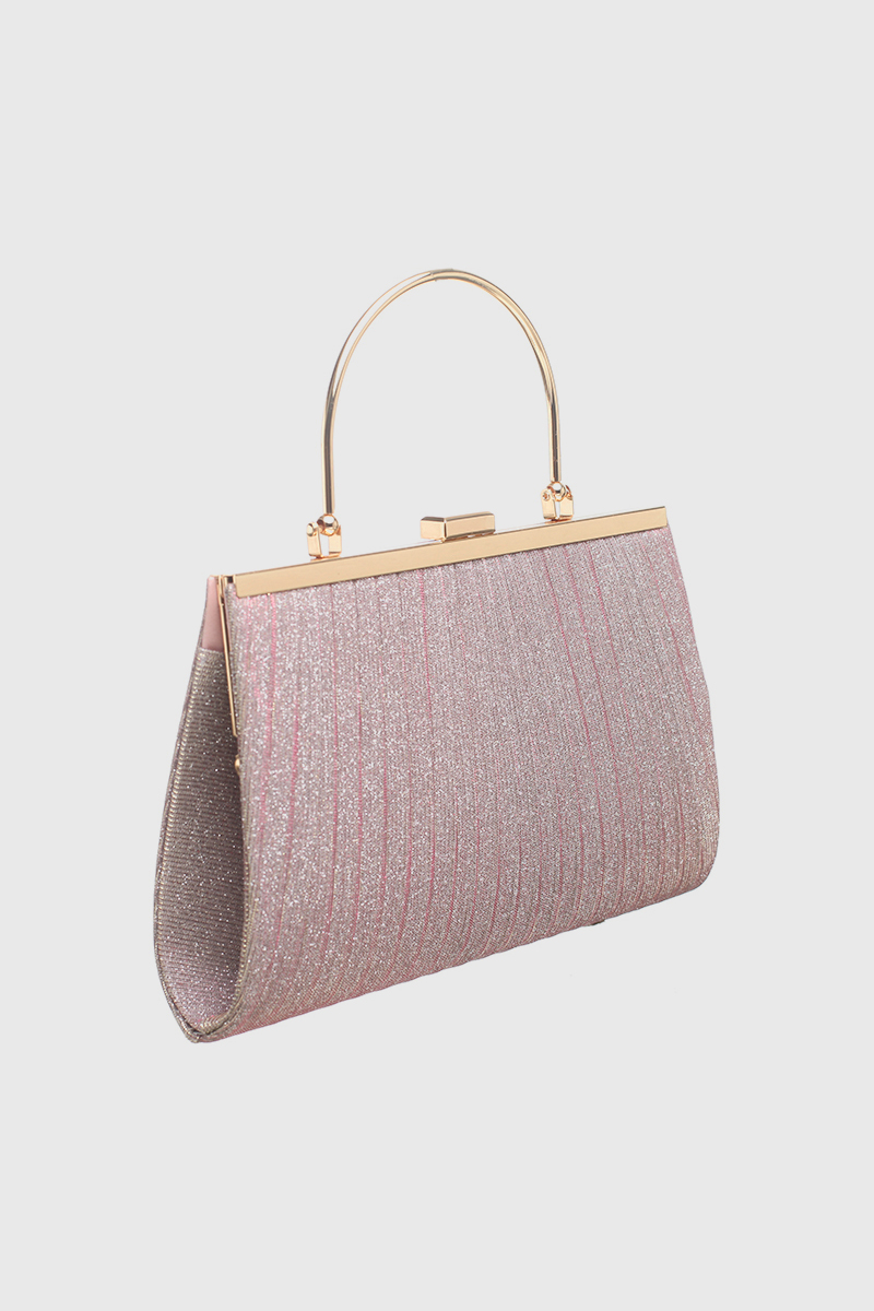 GLITTERING TOP HANDLE CLUTCH BAG Bessie London