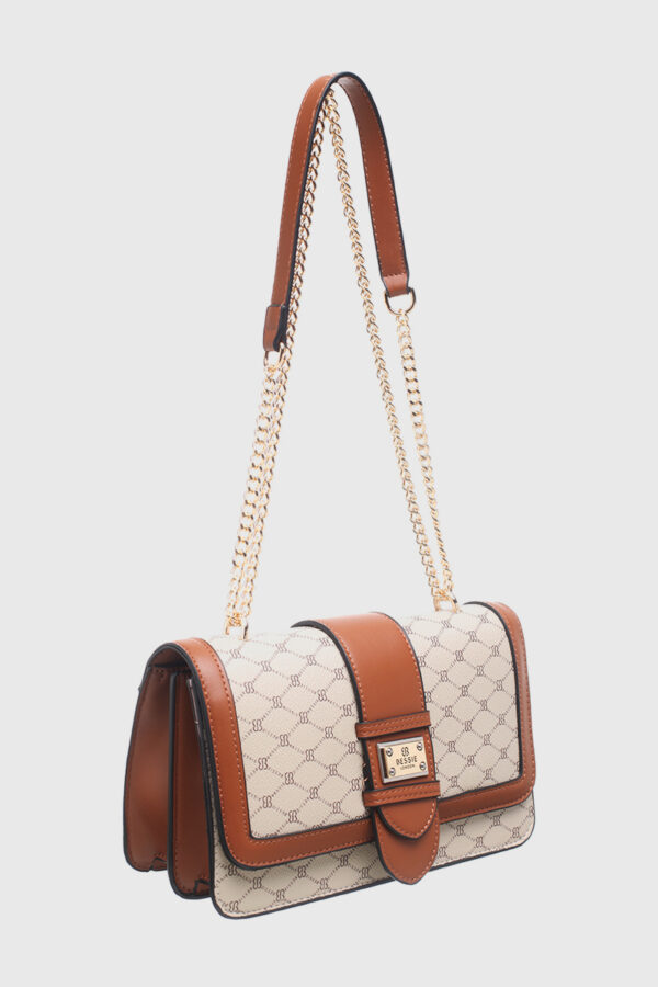 BESSIE LOGO PRINT FLAP OVER BAG