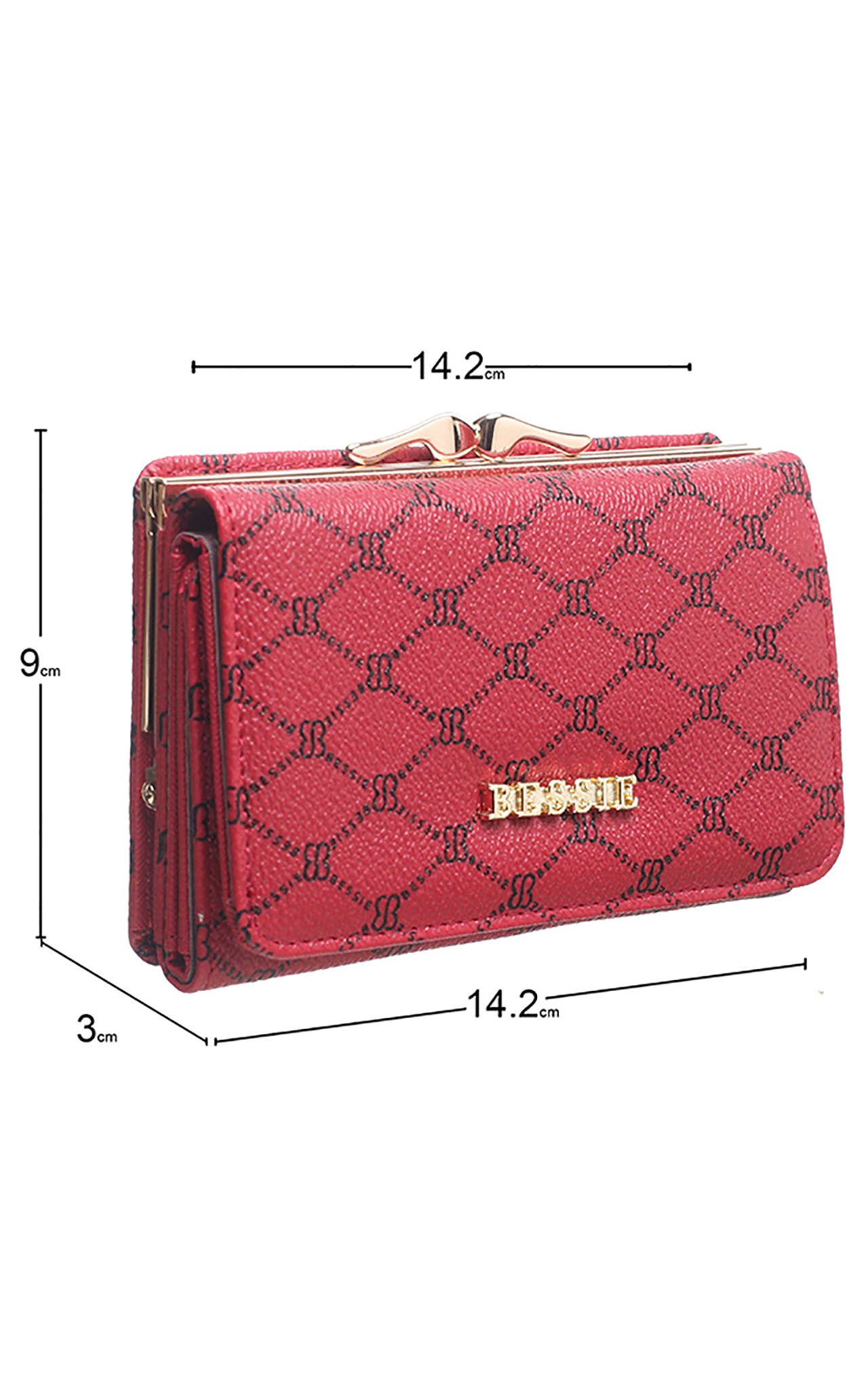 SMALL BESSIE LOGO PRINT CLASP WALLET Bessie London