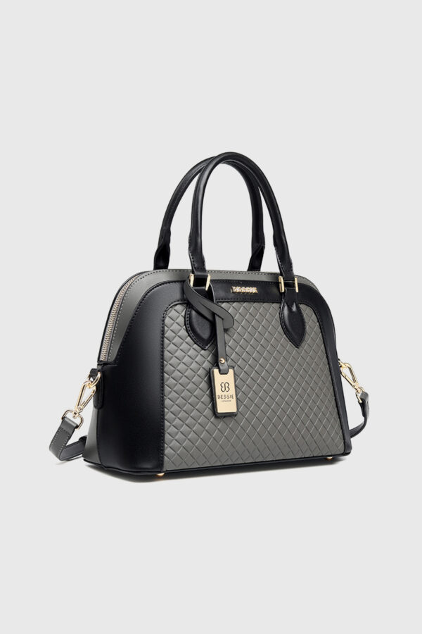 TWO TONE CHECK TOTE