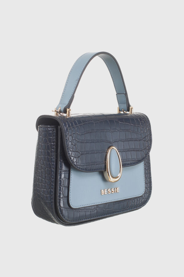 TWO TONE CROC PRINT BAG
