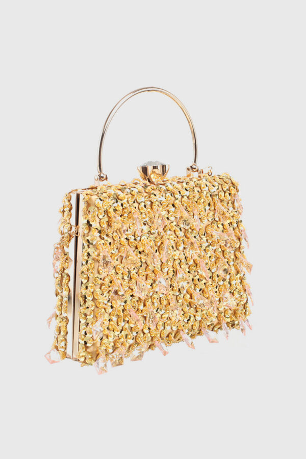 CRYSTAL TOP HANDLE PARTY CLUTCH BAG
