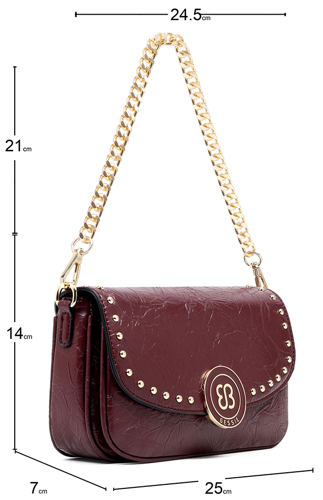 TEXTURED ENVELOPE BAG WITH STUDS – Bessie London