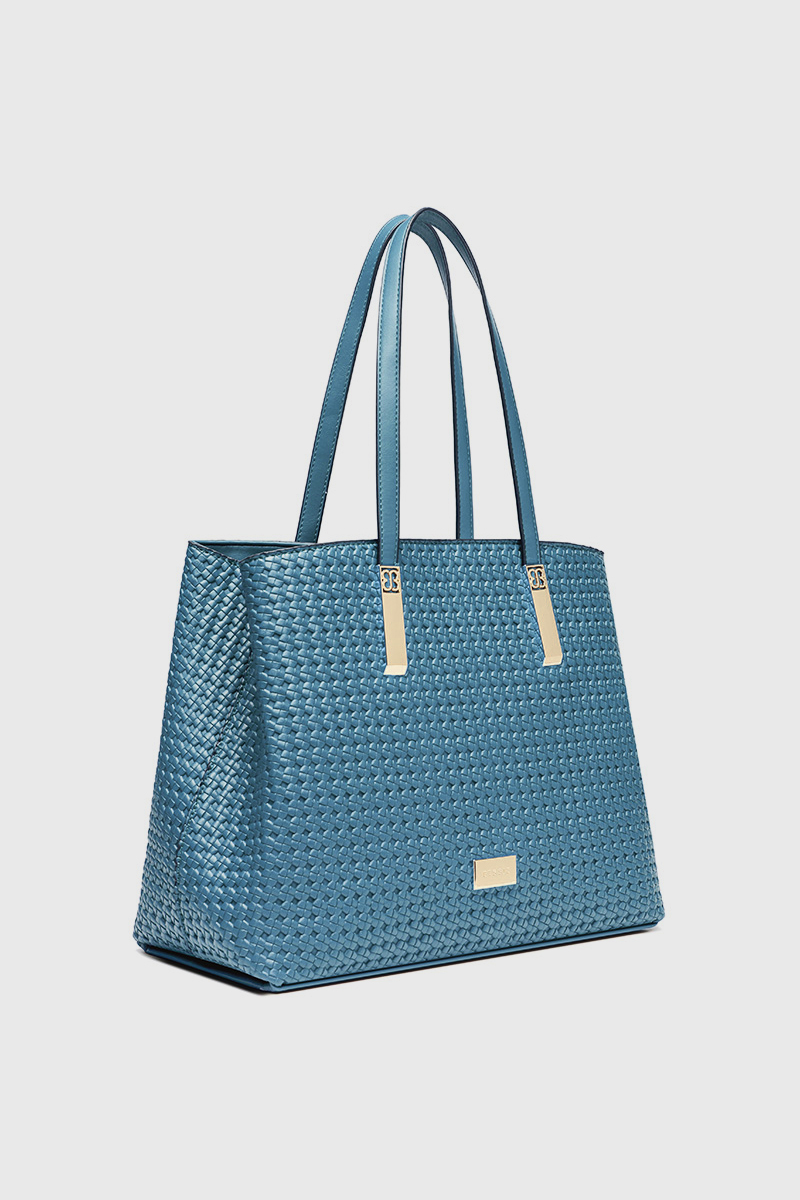 WOVEN DESIGN LADY HANDBAG Bessie London