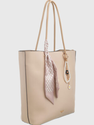 SHOULDER BAG WITH SCARF AND CHARM