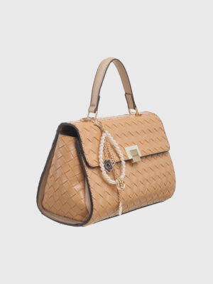 WEAVE FLAP TOP HANDLE BAG